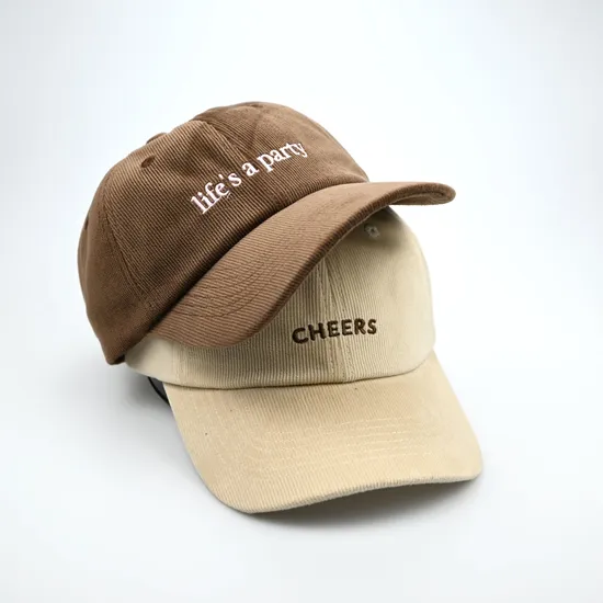 Custom Embroidery Corduroy Dad Hats, Unstructured Kids Corduroy Dad Hats