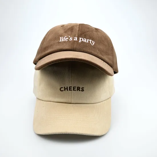 Custom Embroidery Corduroy Dad Hats, Unstructured Kids Corduroy Dad Hats