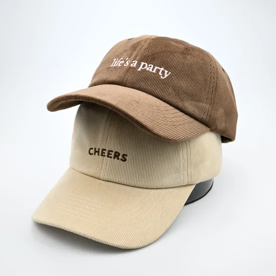 Custom Embroidery Corduroy Dad Hats, Unstructured Kids Corduroy Dad Hats