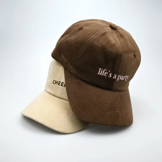 Custom Embroidery Corduroy Dad Hats, Unstructured Kids Corduroy Dad Hats