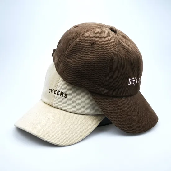 Custom Embroidery Corduroy Dad Hats, Unstructured Kids Corduroy Dad Hats