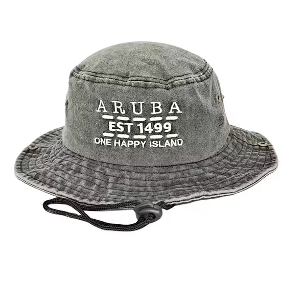 Custom Embroidery Logo Camping Washed Boonie Fisherman Hat