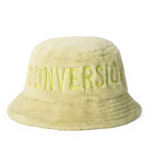 Custom Faux Fur Plush Winter Yellow Bucket Hat