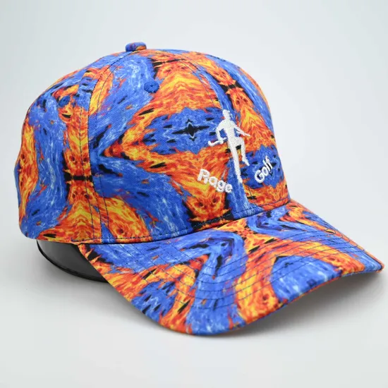 Custom Full Print Logo Polyester Material Structured Hat Fashion Outdoor Baseball Hat