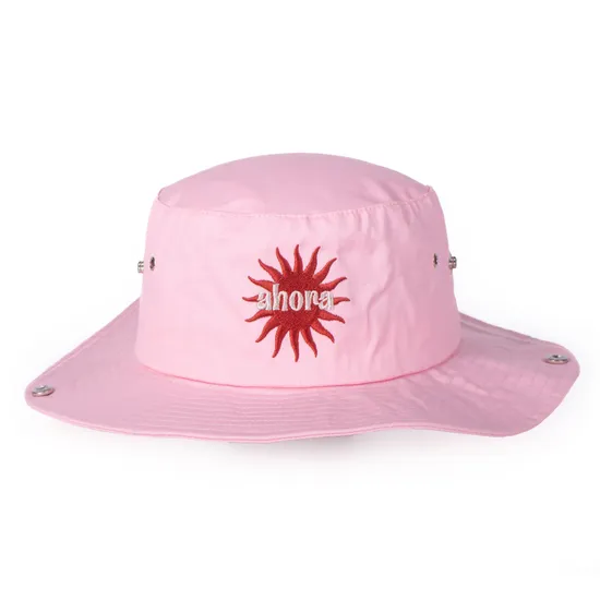 Custom High Quality Wide Brim Sun Protection Mens Fisherman Cap Custom Embroidery Bucket Hat with String