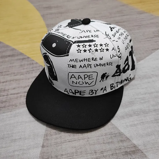 Custom Hip Hop Text Logo Black Snapback Cap