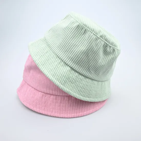 Custom Label Logo Luxury Multicolor Corduroy Bucket Hat Cap Fishing Winter Bucket Hats for Women Men