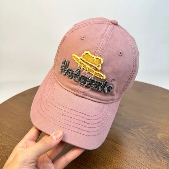 Custom Logo Embroidery Patch Cotton 6 Panel Unstructured Curved Brim Caps