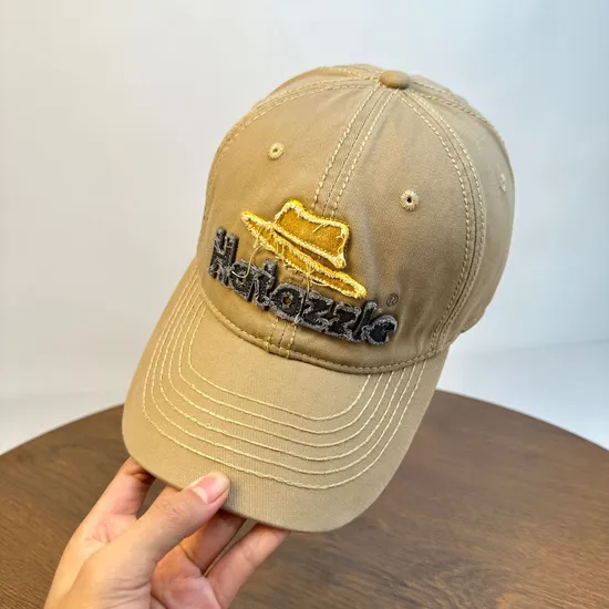 Custom Logo Embroidery Patch Cotton 6 Panel Unstructured Curved Brim Caps