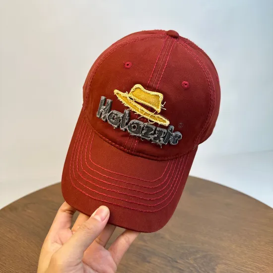 Custom Logo Embroidery Patch Cotton 6 Panel Unstructured Curved Brim Caps