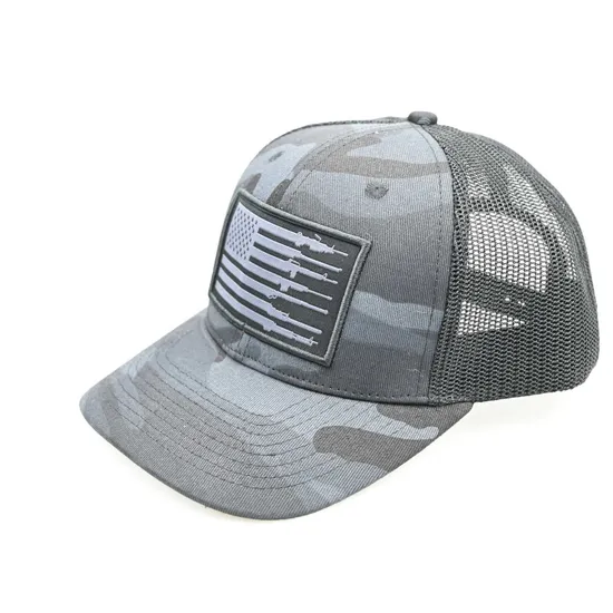 Custom Mesh Trucker Caps 6 Panel Design Logo Camo Snapback Hat