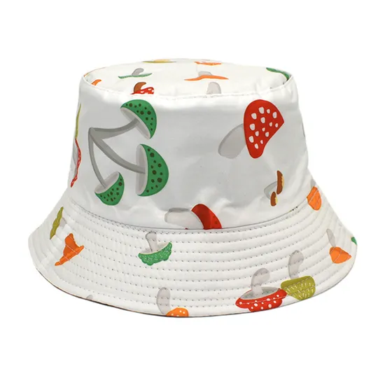 Custom Mushrooms Design Print Black Bucket Hat