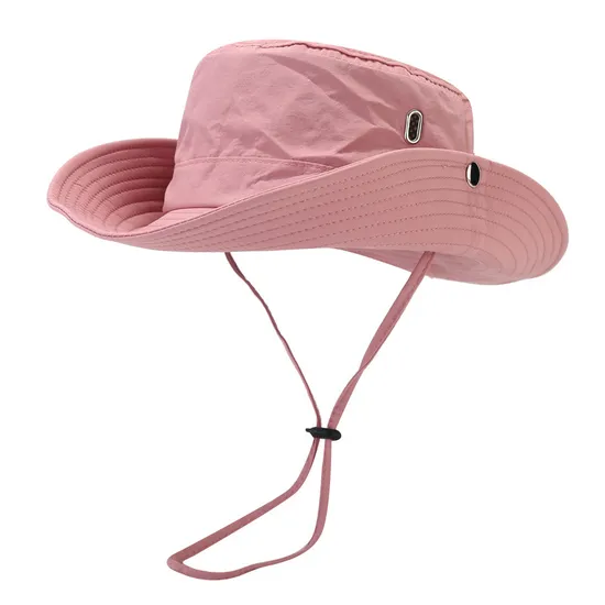 Custom Pink Wide Brim Fishing Quick-Drying Outdoor Fisherman Hat Boonie