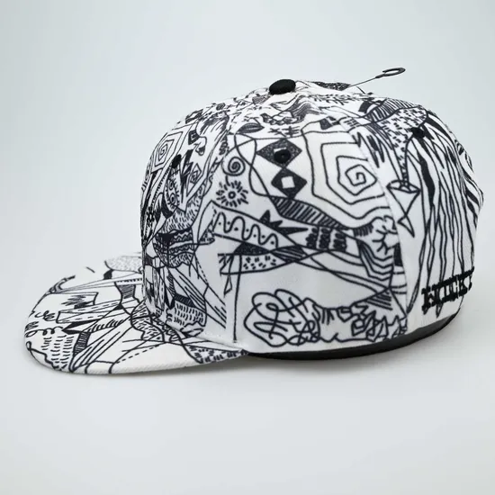 Custom Print Flat Brim Embroidery Logo Underbrim Hip Hop Snapback Cap Hat