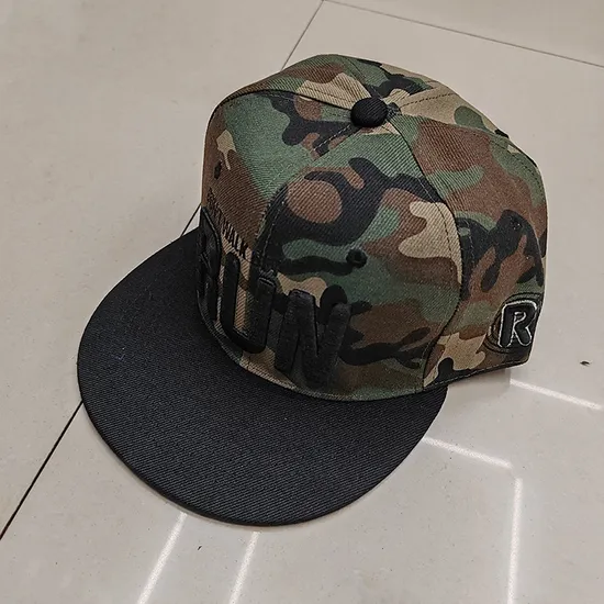 Custom Structured Camo Color Flat Snapback Cap