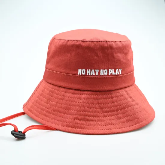 Customized High Quality Cotton Fishing Bucket Hat Solid Color Embroidery Kids Fisherman Cap