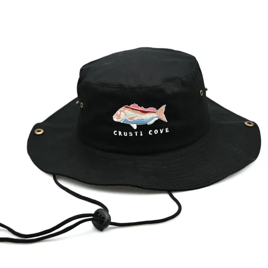 Factory Custom Embroidered Wide Brim Cotton Beach Fisherman Hat Wholesale Unisex Bucket Hat