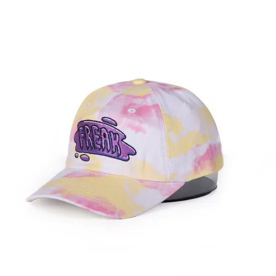 OEM Custom Unstructured 6 Panel Caps Soft Frame Cotton Dad Hats Tie Dye Caps