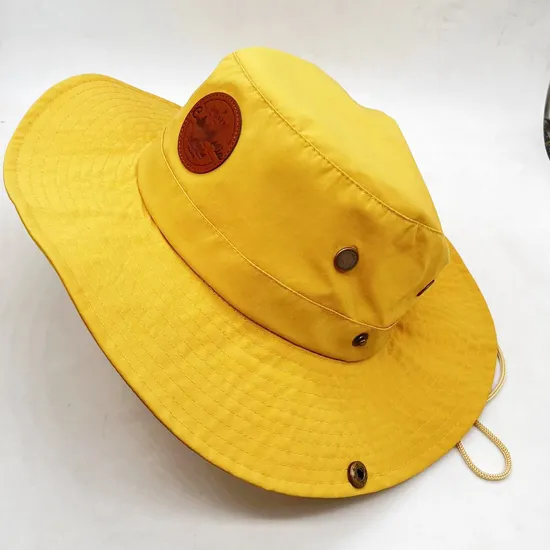 Outdoor Fisherman Hat Big Brim Plain Boonie Hat Custom Nylon Bucket Hats with String Boonie Safari Cap