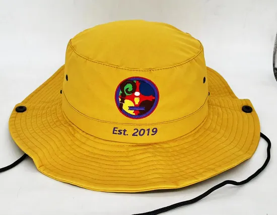 Outdoor Fisherman Hat Big Brim Plain Boonie Hat Custom Nylon Bucket Hats with String Boonie Safari Cap