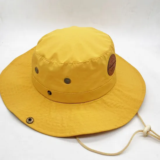 Outdoor Fisherman Hat Big Brim Plain Boonie Hat Custom Nylon Bucket Hats with String Boonie Safari Cap