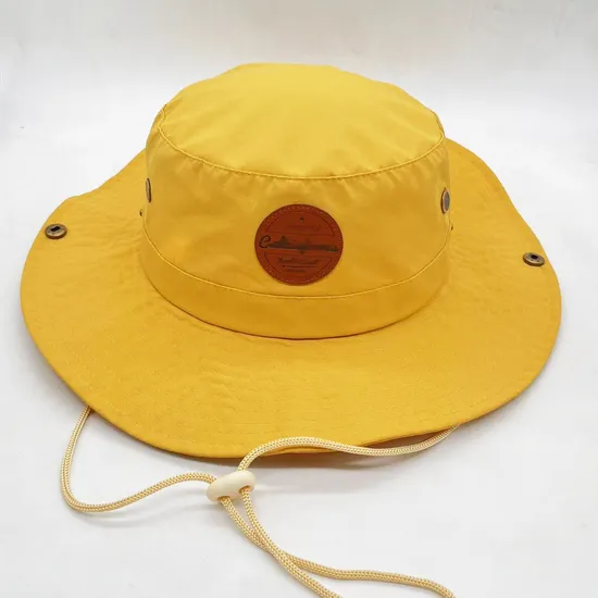 Outdoor Fisherman Hat Big Brim Plain Boonie Hat Custom Nylon Bucket Hats with String Boonie Safari Cap