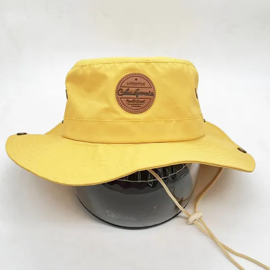 Outdoor Fisherman Hat Big Brim Plain Boonie Hat Custom Nylon Bucket Hats with String Boonie Safari Cap