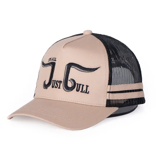 Personalised Wholesale Embroidery Logo Sports Hats 5 Panel 2 Side Crossed Stripes Caps High Quality Custom Baseball Trucker Hats