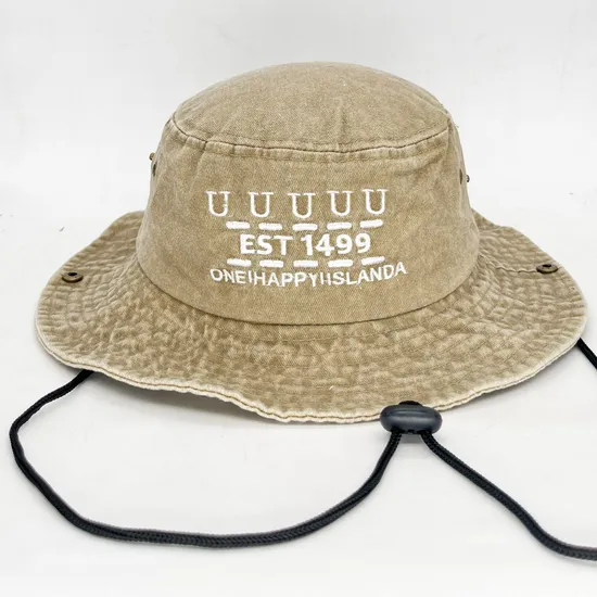 Wholesale Outdoor Jungle Hunting Custom Bucket Hat Men Wide Brim Bonnie Hat Boonie Safari Cap