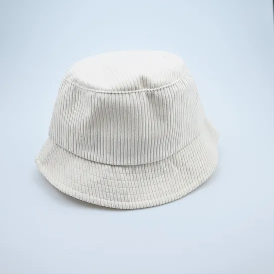 Wholesale Pink Corduroy Bucket Hat with Custom Embroidery Logo Design Outdoor Bucket Cap for Women