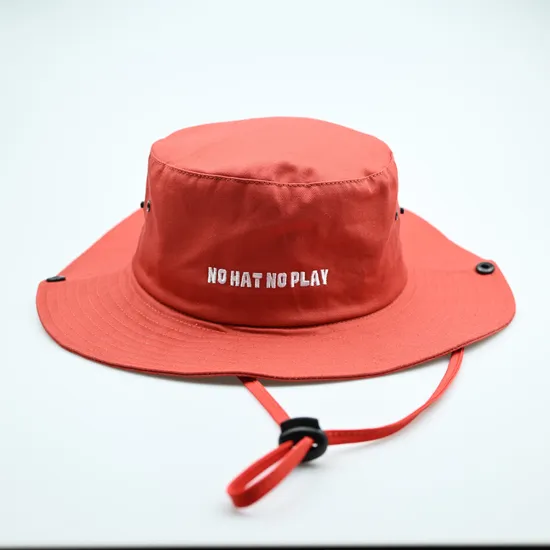 Women and Men Sunscreen Waterproof for Outdoor Fishing Hiking Wide Brim Bonnie Hat Custom Bucket Hat with String