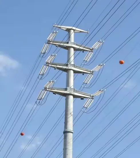 10kv 69kv Galvanized Steel Utility Pole 10m to 17m High Voltage Electric Power Transmission