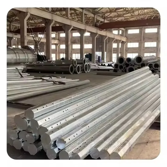 220kv 25FT - 45FT Galvanized Polygonal Durable Electric Steel Pole with Overlap / Flange Connection