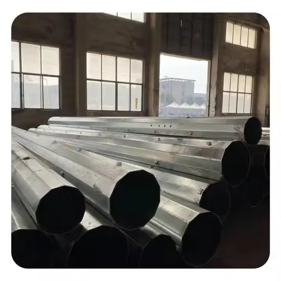 220kv 25FT - 45FT Galvanized Polygonal Durable Electric Steel Pole with Overlap / Flange Connection