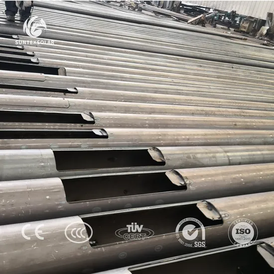 Hot Hip Galvanization Steel Lighting Solar 8m Galvanized Street Light Pole Manufacture