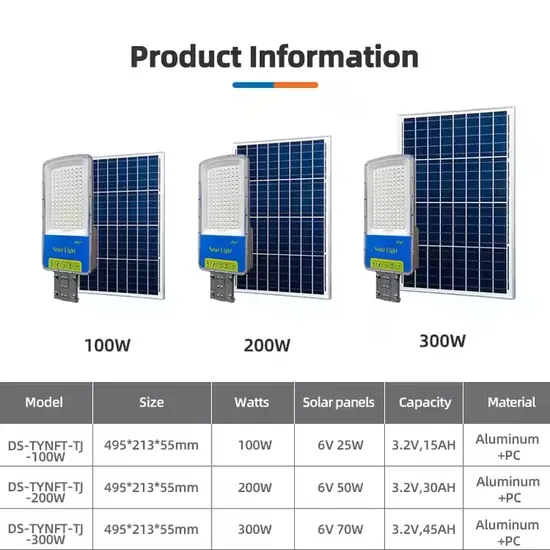 Wholesale IP65 Outdoor Waterproof Solar Light 100 200 300 W Die Cast Aluminum LED Solar Street Light