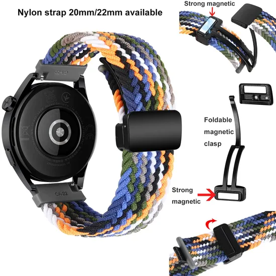 2024 durable nylon watch band magnetic foldable clasp custom watch strap for Kids Elderly GPS Tracker Watch NS03