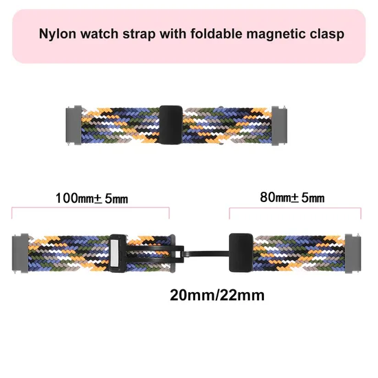 2024 durable nylon watch band magnetic foldable clasp custom watch strap for Kids Elderly GPS Tracker Watch NS03