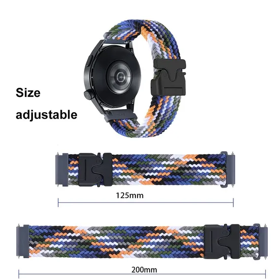 22mm Elastic Breathable Nylon Watch strap with Parachute clasp for GPS Watch Tracker NS06