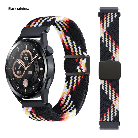 Gorgeous women men Nylon elastic watch band 22mm 20mm Magnetic Clasp watch strap for GPS Watches NS05