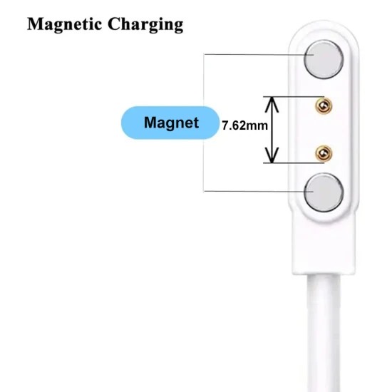 Magnetic 2pin 7.62mm space 1 Meter length USB charging cable for Kids Elderly GPS Watch Mini GPS Trackers C01