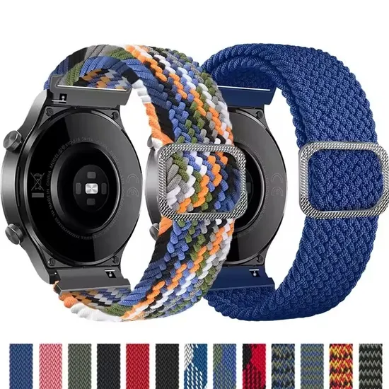 Suitable for Kids Adult Smart GPS Watch 20mm 22mm universal adjustable woven elastic nylon watch strap with buckle clasp NS02