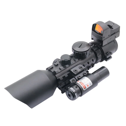 3-10X42 Riflescope Sight Red DOT Sight Laser Pointer Riflescope