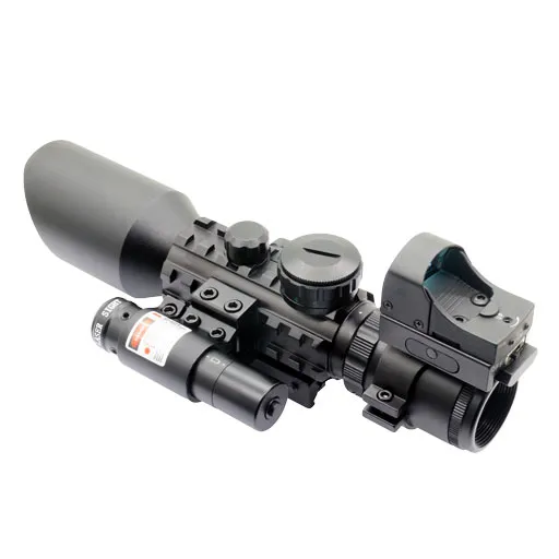 3-10X42 Riflescope Sight Red DOT Sight Laser Pointer Riflescope