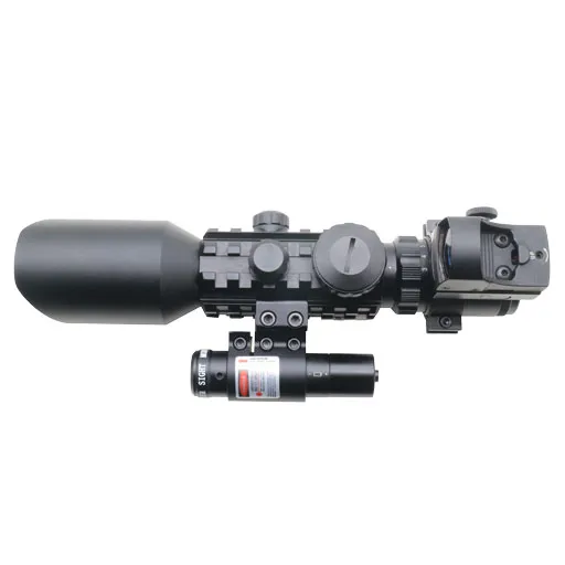 3-10X42 Riflescope Sight Red DOT Sight Laser Pointer Riflescope