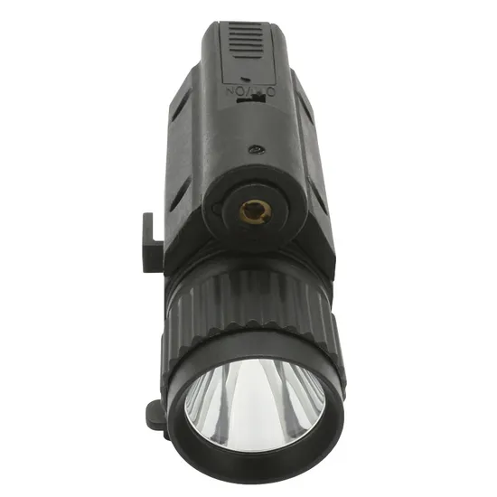 Compact Gun Mounted LED Torch Tactical Flashlight with Red Laser