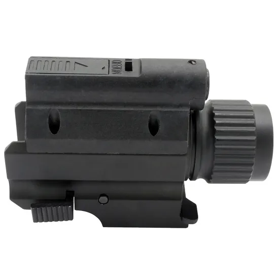 Compact Tactical Gun Mounted Flashlight with Red Laser