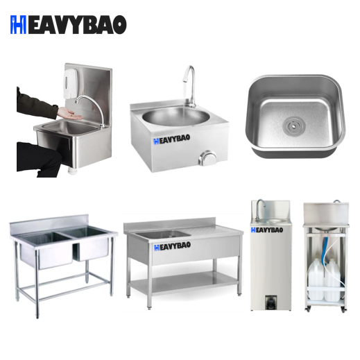 Heavybao Commercial Stainless Steel Basin Hands Free Foot Operated Hand Wash Sink Efficient Manufacturing Outlet