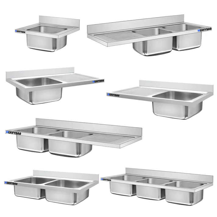 Heavybao Commercial Stainless Steel Catering Single Bowl Hand Sink Top Direct Manufacturer Wholesale Price Hotels Restaurants Custom Manufacturing Network