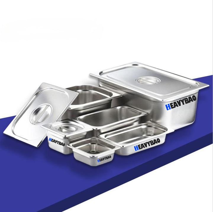 Heavybao Commercial Stainless Steel GN Pan for Buffet Anti-Jam Steam Table Pan for Hotel Restaurant Canteen